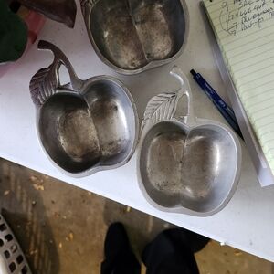 Adorable Three Metal Apple Serving bowls
